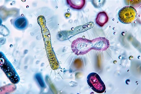 Microscopio mostrando bacterias y microorganismos en lodos activados