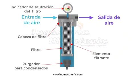 Diagrama de flujo de agua dentro de un filtro externo
