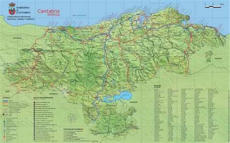 Mapa de Cantabria con puntos de interés hídrico