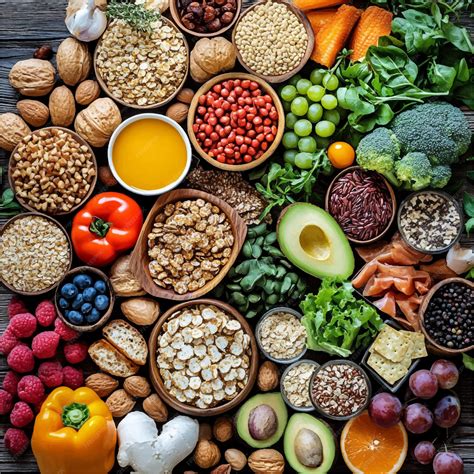 Icono de una dieta equilibrada con frutas, verduras y granos