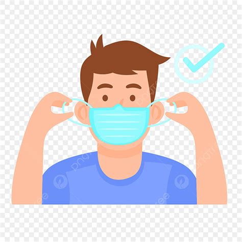 Ilustración de una persona colocando correctamente una mascarilla