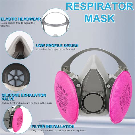 Media máscara de silicona con filtros