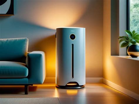Purificador de aire en un salón moderno