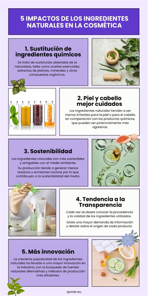 Infografía sobre ingredientes naturales en cosmética