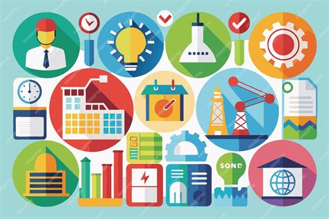 Iconos representando diferentes aplicaciones de laboratorio e industriales