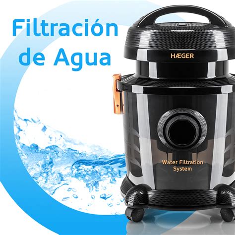 Interior de un aspirador con filtro de agua mostrando el depósito