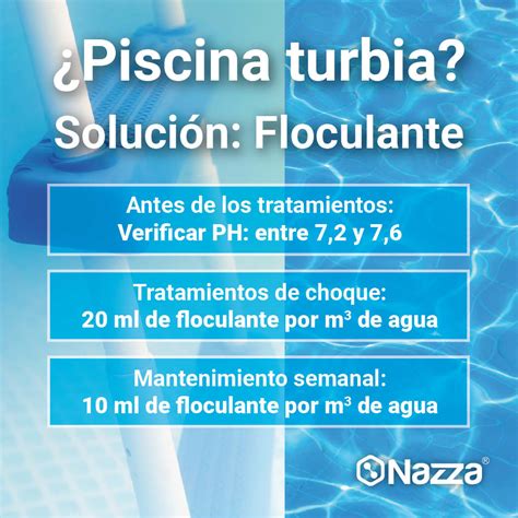 Infografía sobre el uso de floculante en piscinas