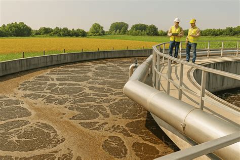 Agricultores inspeccionando cultivos dañados por lodos de depuradora