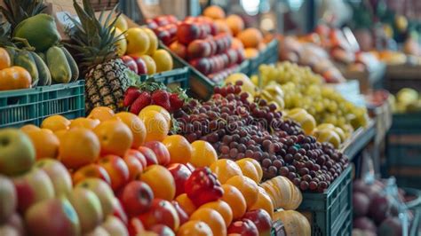 Frutas y hortalizas frescas en un mercado