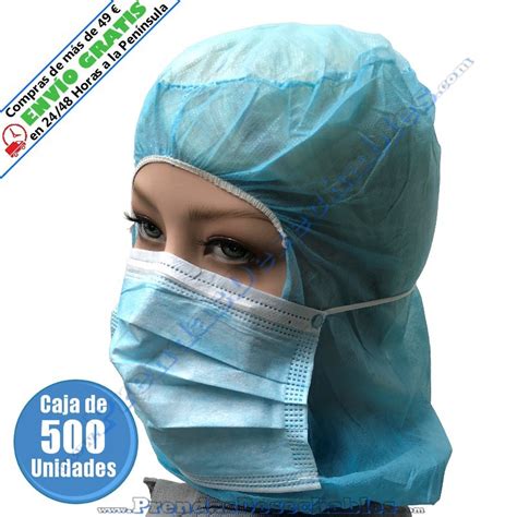 Diagrama de un gorro integral con mascarilla mostrando sus componentes