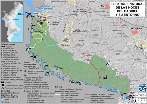 Mapa mostrando la ubicación de las depuradoras en el parque natural de las Hoces del río Duratón