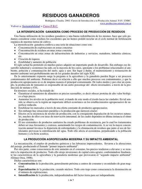 Residuos ganaderos y su impacto ambiental