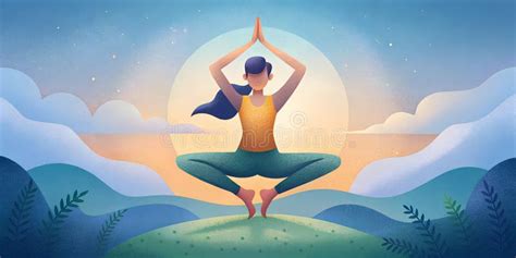 Ilustración de una persona practicando yoga para la desintoxicación