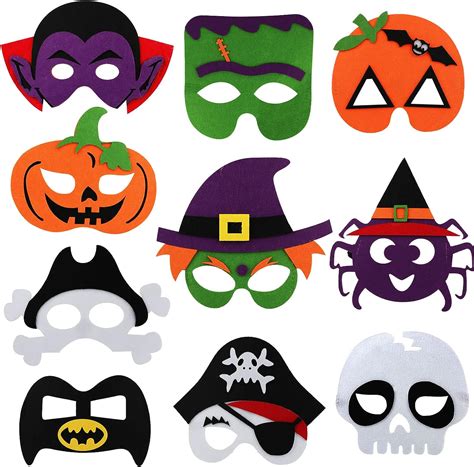 Máscaras de fieltro variadas para Halloween