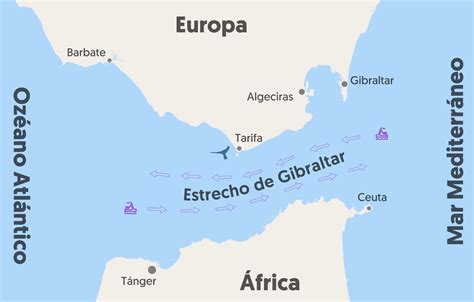 Mapa del Estrecho de Gibraltar y el Golfo de Cádiz