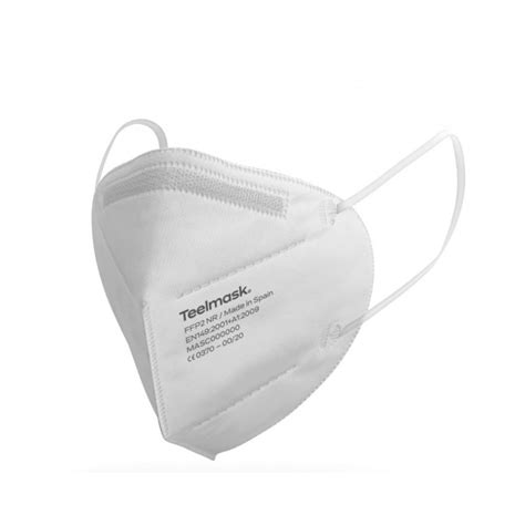 Imagen de una mascarilla FFP2 con un primer plano en la zona de la almohadilla nasal.