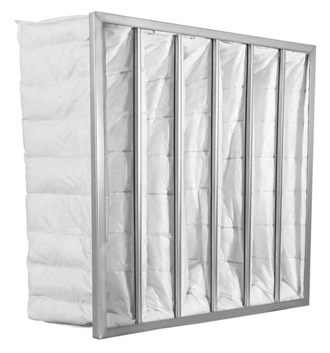 Ilustración de un filtro de bolsa flexible desplegado