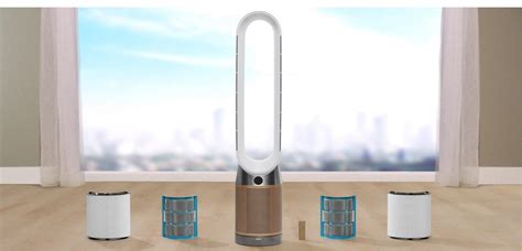 Purificador Dyson con pantalla LCD mostrando calidad del aire
