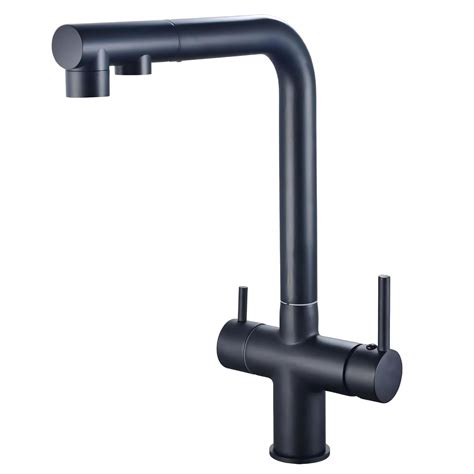 Grifo de cocina con tres vías para agua corriente y purificada