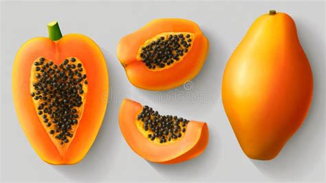 Fruta de papaya cortada mostrando su pulpa naranja