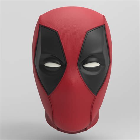 Primer plano de una máscara de Deadpool de nailon con detalles